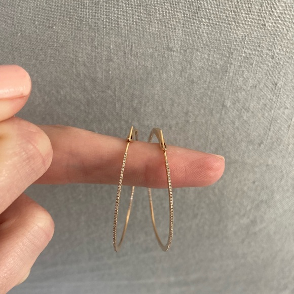 Doves Jewelry by Doron Paloma Rose Gold Diamond Hoops - Picture 1 of 11